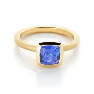 1621008 Ring 750 Gelbgold Tansanit cushion