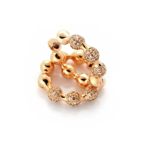3477016 Spacekreolen, 750 Rotgold, lightbrown Brillanten