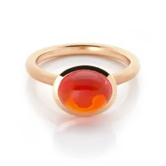 1606026 Ring 750 Rotgold Feueropal Cabochon