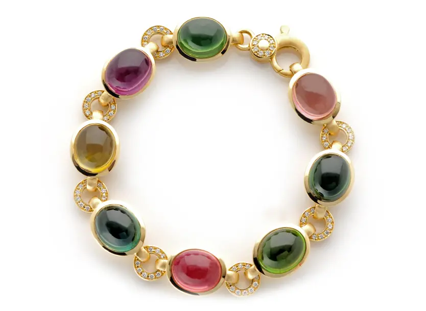5051000 Armband 750 Gelbgold, Turmalin und Brillanten