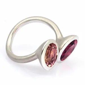 1596002 Ring Weißgold mit 2 Turmalinen