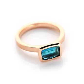 1644010 Ring 750 Rotgold Turmalin blau